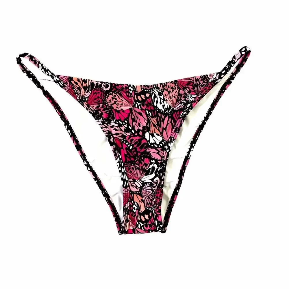 L*Space Jay Bitsy Bikini Bottom Y2K Butterfly Wings N Things Pink Sz XL NEW $84